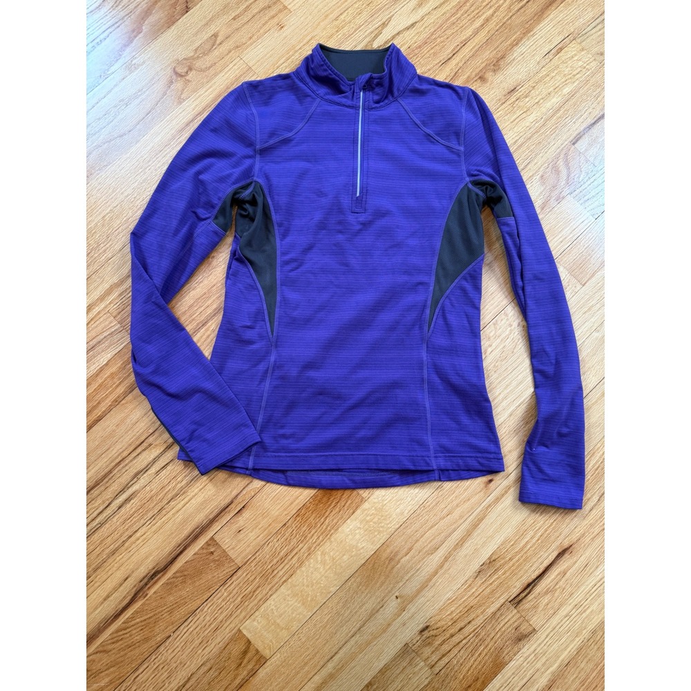 MPG Sport Women's Purple  Quarter Zip Long Sleeve Athletic Pullover Size Small